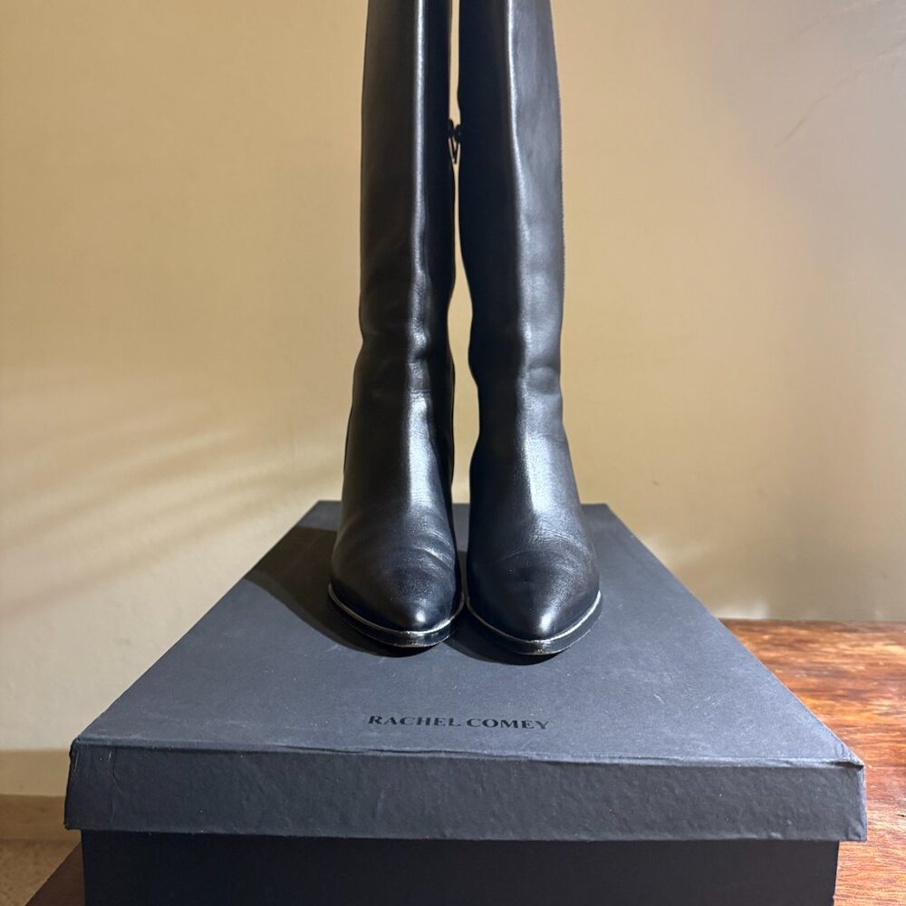 Rachel Comey Black Tall Leather Heeled Boots - Picture 2 of 16